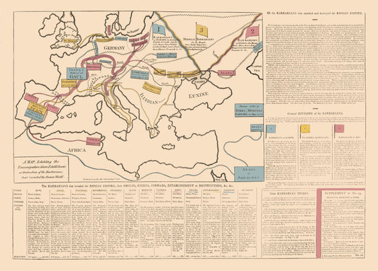 Historic Map - Europe Roman Empire - Le Sage 1801 - 32.02 x 23 - Vintage Wall Art