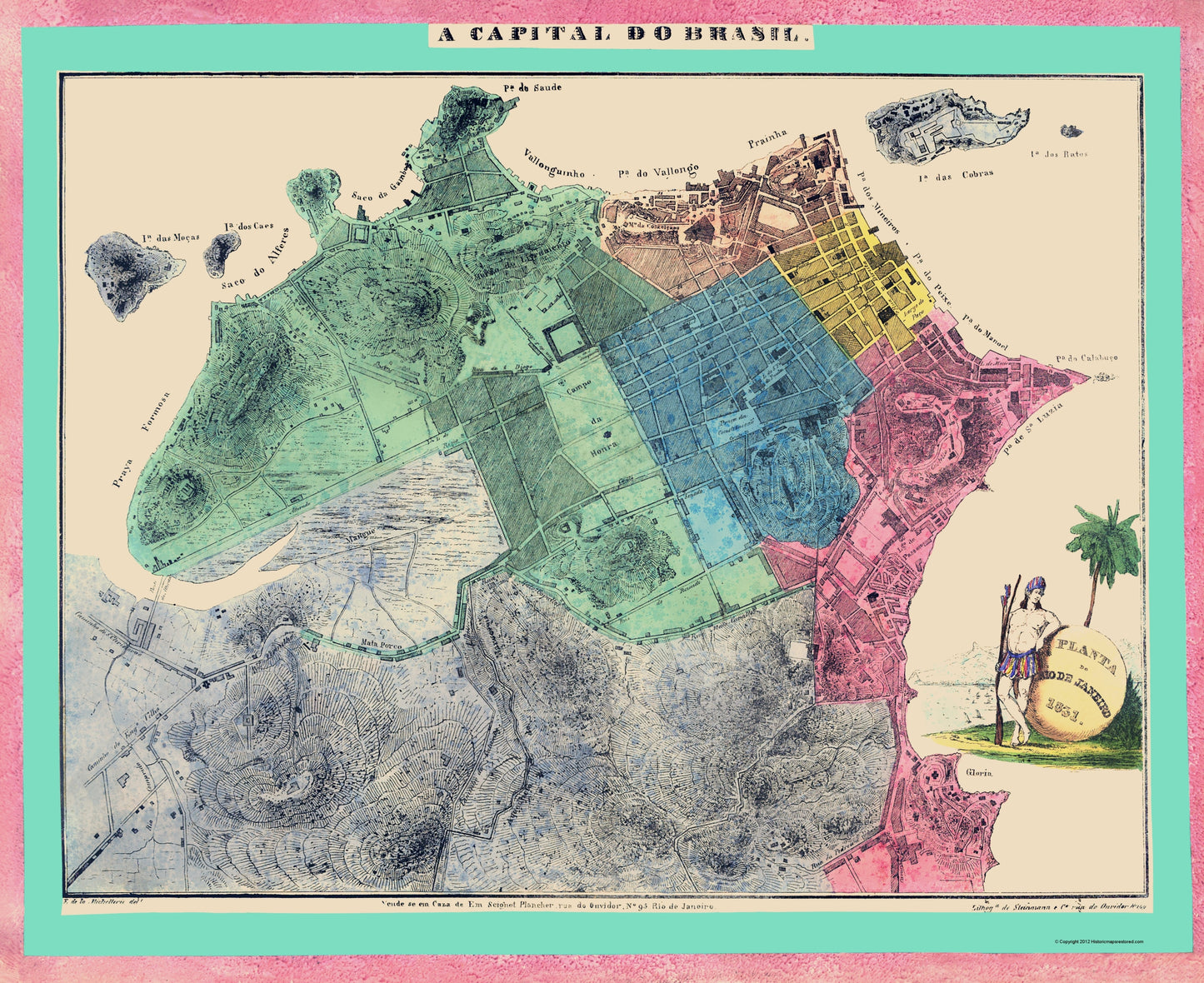 Historic Map - Rio de Janeiro Brazil - Michellerie 1831 - 23 x 28.17 - Vintage Wall Art