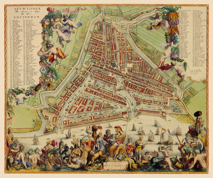 Historic Map - Rotterdam Netherlands - Schoonebeek 1689 - 23 x 27.52 - Vintage Wall Art