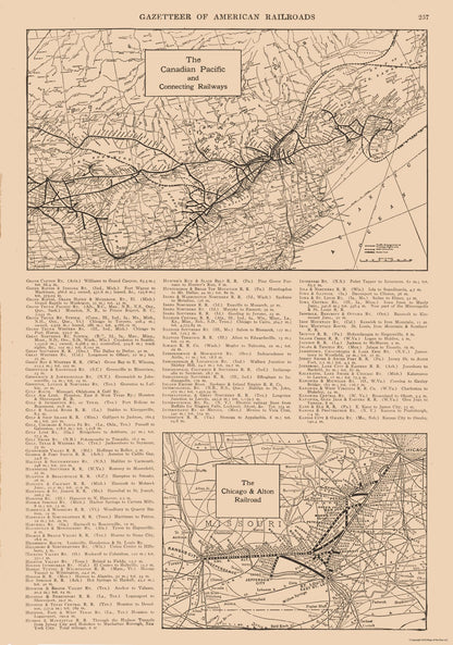 Railroad Map - Canadian Pacific Chicago Alton Railroad - Reynold 1921 - 23 x 32.81 - Vintage Wall Art