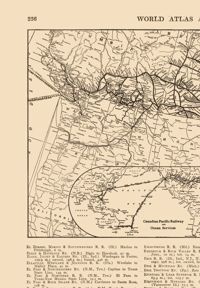 Railroad Map - Central New Jersey Canadian Pacific - Reynold 1921 - 23 x 33.02 - Vintage Wall Art