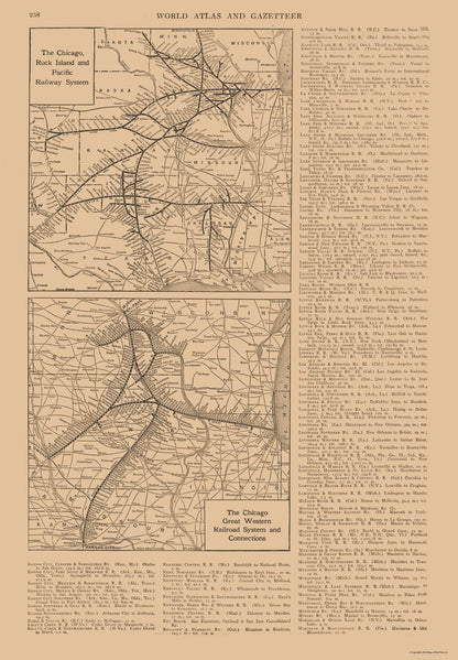 Railroad Map - Chicago Rock Island Pacific - Railroad - Reynold 1921 - 23 x 33.09 - Vintage Wall Art