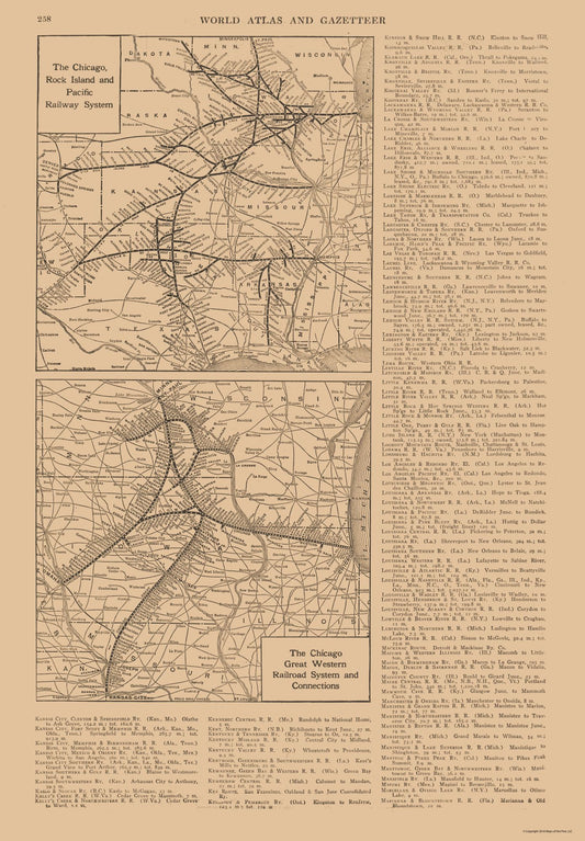 Railroad Map - Chicago Rock Island Pacific - Railroad - Reynold 1921 - 23 x 33.09 - Vintage Wall Art