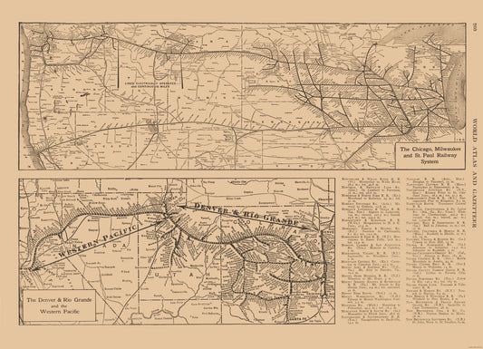 Railroad Map - Denver Rio Grande Chicago Milwaukee - Reynold 1921 - 31.87 x 23 - Vintage Wall Art
