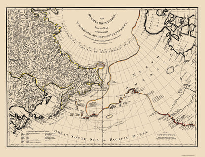 Historic Map - North America Russian Discoveries - Sayer 1775 - 23 x 29 - Vintage Wall Art