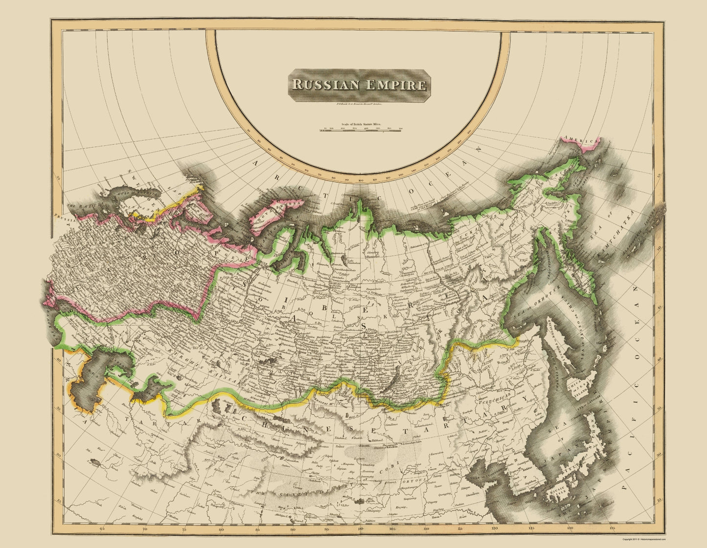 Historic Map - Russian Empire - Thomson 1814 - 23 x 29.65 - Vintage Wall Art