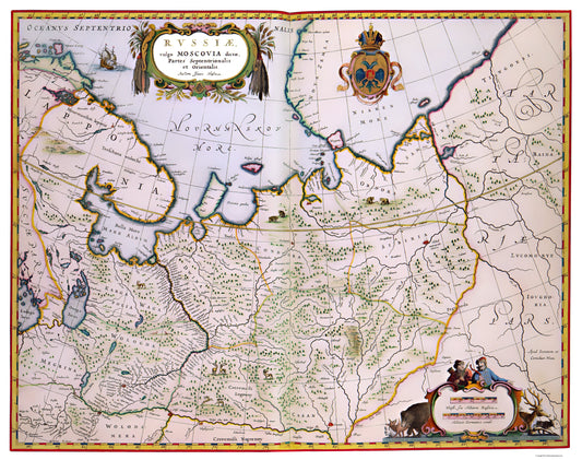 Historic Map - Russia - Blaeu 1638 - 23 x 29.11 - Vintage Wall Art