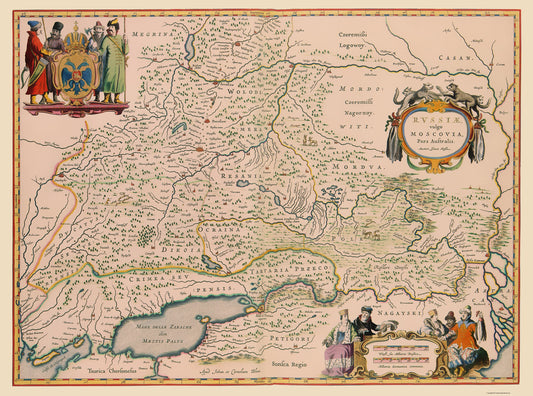 Historic Map - Russia Southern - Blaeu 1638 - 23 x 30.97 - Vintage Wall Art