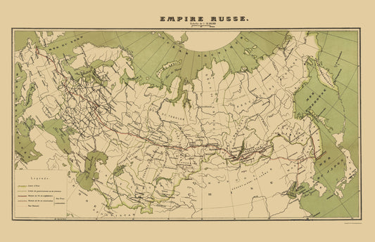 Historic Map - Russian Empire - Zavedenie 1900 - 23 x 35.51 - Vintage Wall Art