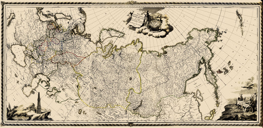 Historic Map - Russia - Santini 1782 - 23 x 47.35 - Vintage Wall Art