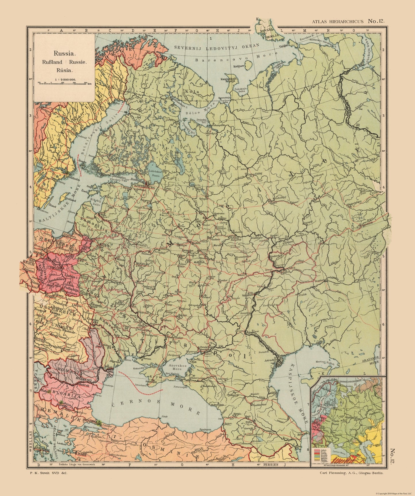 Historic Map - Russia - Streit 1913 - 23 x 27.52 - Vintage Wall Art