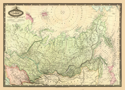 Historic Map - Siberia Russia - Garnier 1860 - 31.73 x 23 - Vintage Wall Art