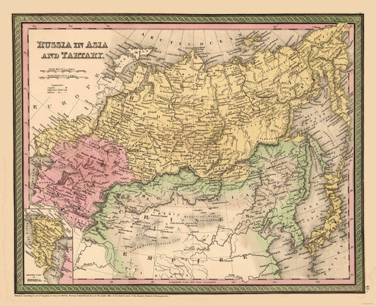 Historic Map - Tartary Russia - Cowperthwait 1850 - 28.27 x 23 - Vintage Wall Art