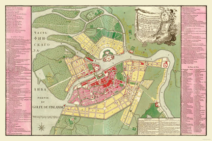 Historic Map - Saint Petersburg Russia Plan - Roth 1776 - 34.60 x 23 - Vintage Wall Art