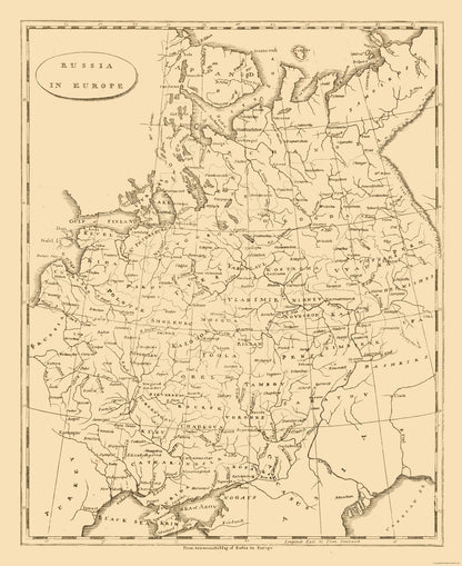 Historic Map - Russia European - Arrowsmith 1812 - 23 x 28.14 - Vintage Wall Art