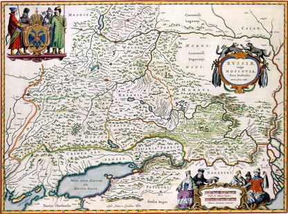 Historic Map - Moscow Russia - Blaeu 1665 - 30.83 x 23 - Vintage Wall Art