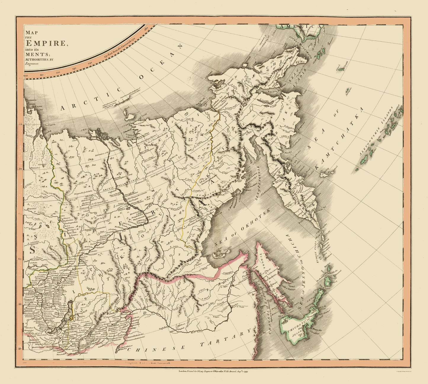 Historic Map - Russian Empire - Cary 1799 - 25.60 x 23 - Vintage Wall Art