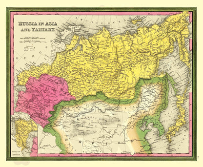 Historic Map - Tartary Russia - Mitchell 1846 - 27.97 x 23 - Vintage Wall Art