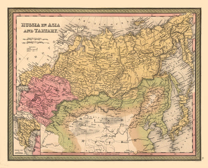 Historic Map - Tartary Russia - Mitchell 1849 - 28.56 x 23 - Vintage Wall Art