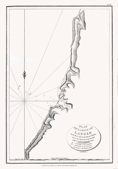 Historic Map - Langle Bay Russia - Robinson 1798 - 23 x 32.80 - Vintage Wall Art