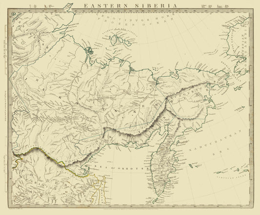 Historic Map - Siberia Russia - Chapman 1838 - 27.83 x 23 - Vintage Wall Art