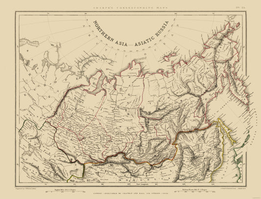 Historic Map - Russia Northern - Sharpe 1848 - 30.04 x 23 - Vintage Wall Art