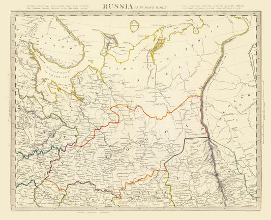 Historic Map - Russia European - Chapman 1835 - 28.29 x 23 - Vintage Wall Art