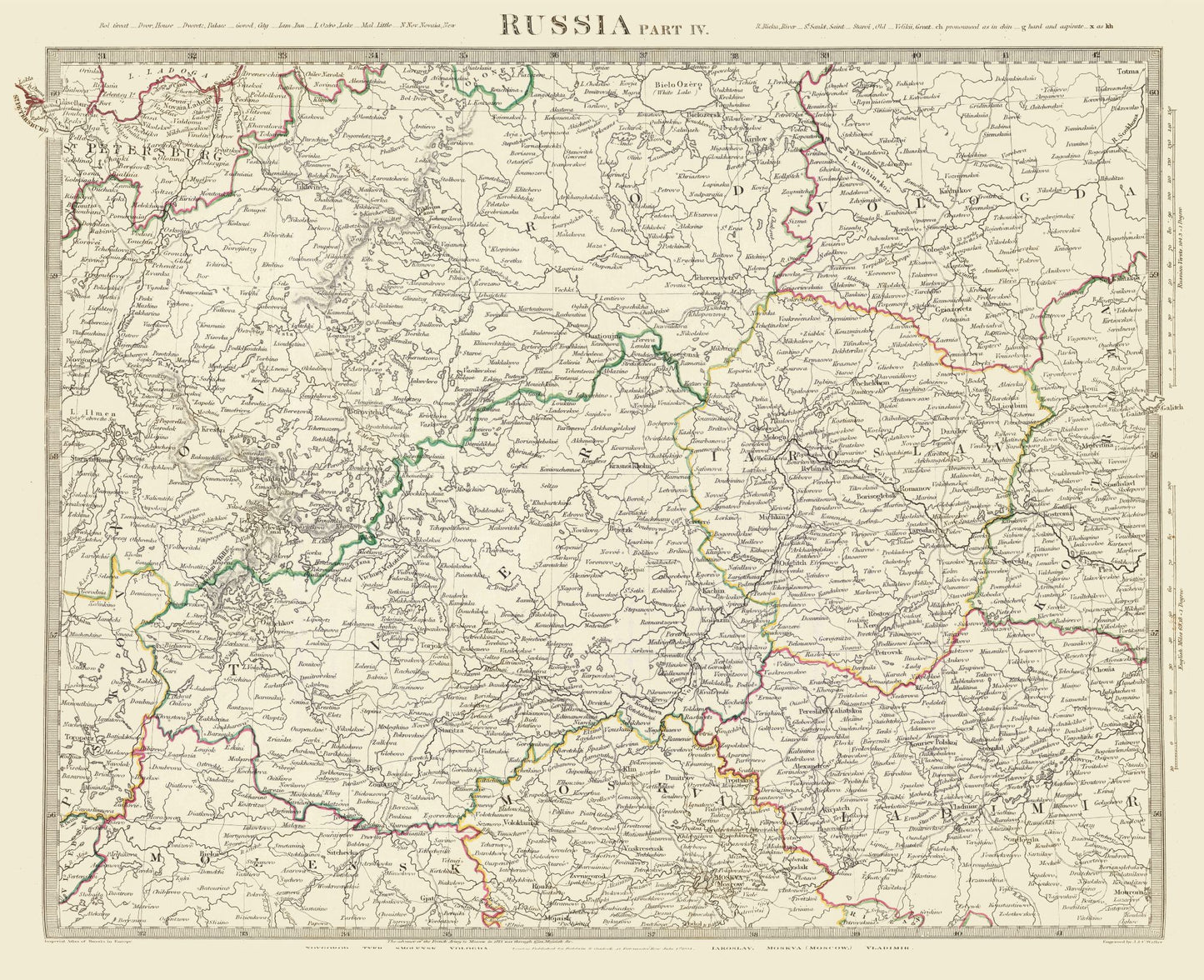 Historic Map - Russia European  - Baldwin 1834 - 28.27 x 23 - Vintage Wall Art