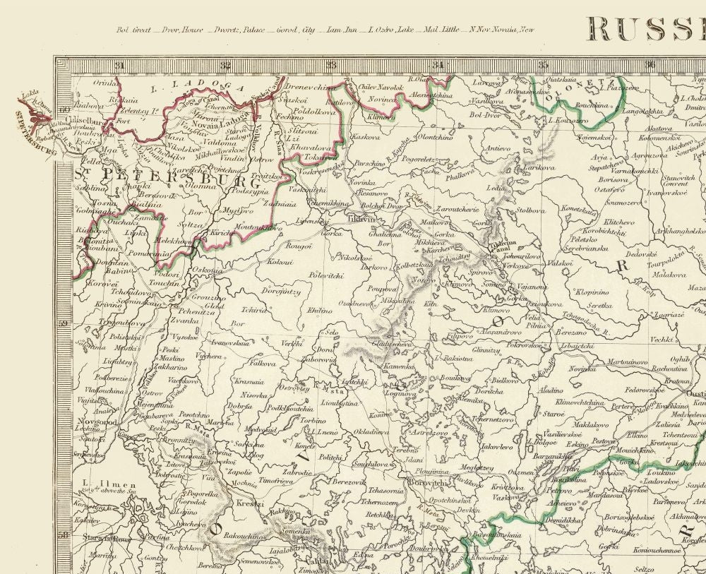 Historic Map - Russia European  - Baldwin 1834 - 28.27 x 23 - Vintage Wall Art