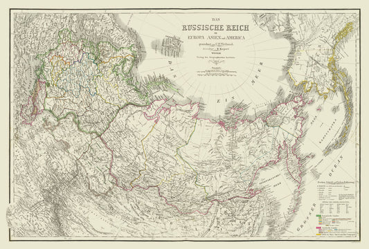 Historic Map - Russian Empire - Kiepert 1855 - 34.06 x 23 - Vintage Wall Art