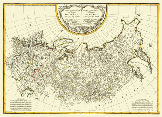 Historic Map - Russian Empire - Bonne 1785 - 32.03 x 23 - Vintage Wall Art