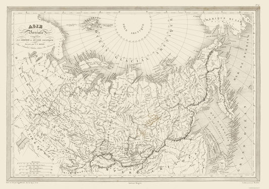 Historic Map - Siberia Russia - Monin - 32.64 x 23 - Vintage Wall Art