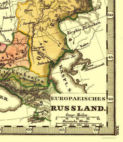 Historic Map - Russia European - 23 x 26.46 - Vintage Wall Art