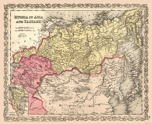 Historic Map - Asia Tartary - Desilver 1856 - 28.33 x 23 - Vintage Wall Art