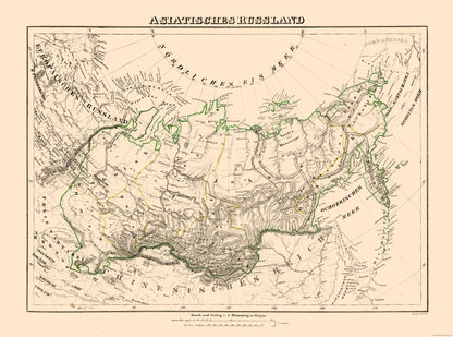 Historic Map - Russia Asian - Sohr 1875 - 31.00 x 23 - Vintage Wall Art