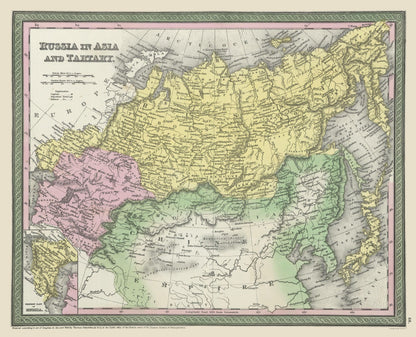 Historic Map - Asia Tartary - Thomas 1850 - 28.37 x 23 - Vintage Wall Art