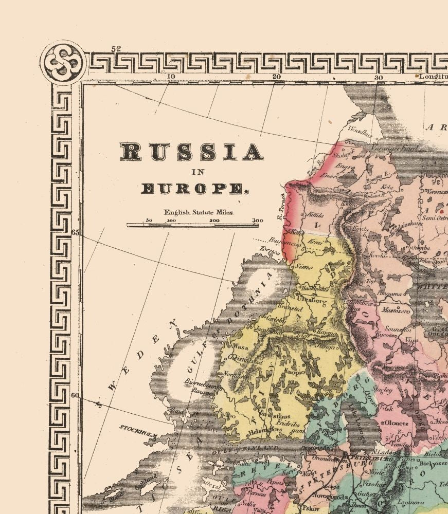 Historic Map - Russia European - 23 x 26.40 - Vintage Wall Art
