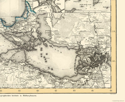 Historic Map - Russia Baltic Sea - Radefeld 1855 - 28.14 x 23 - Vintage Wall Art