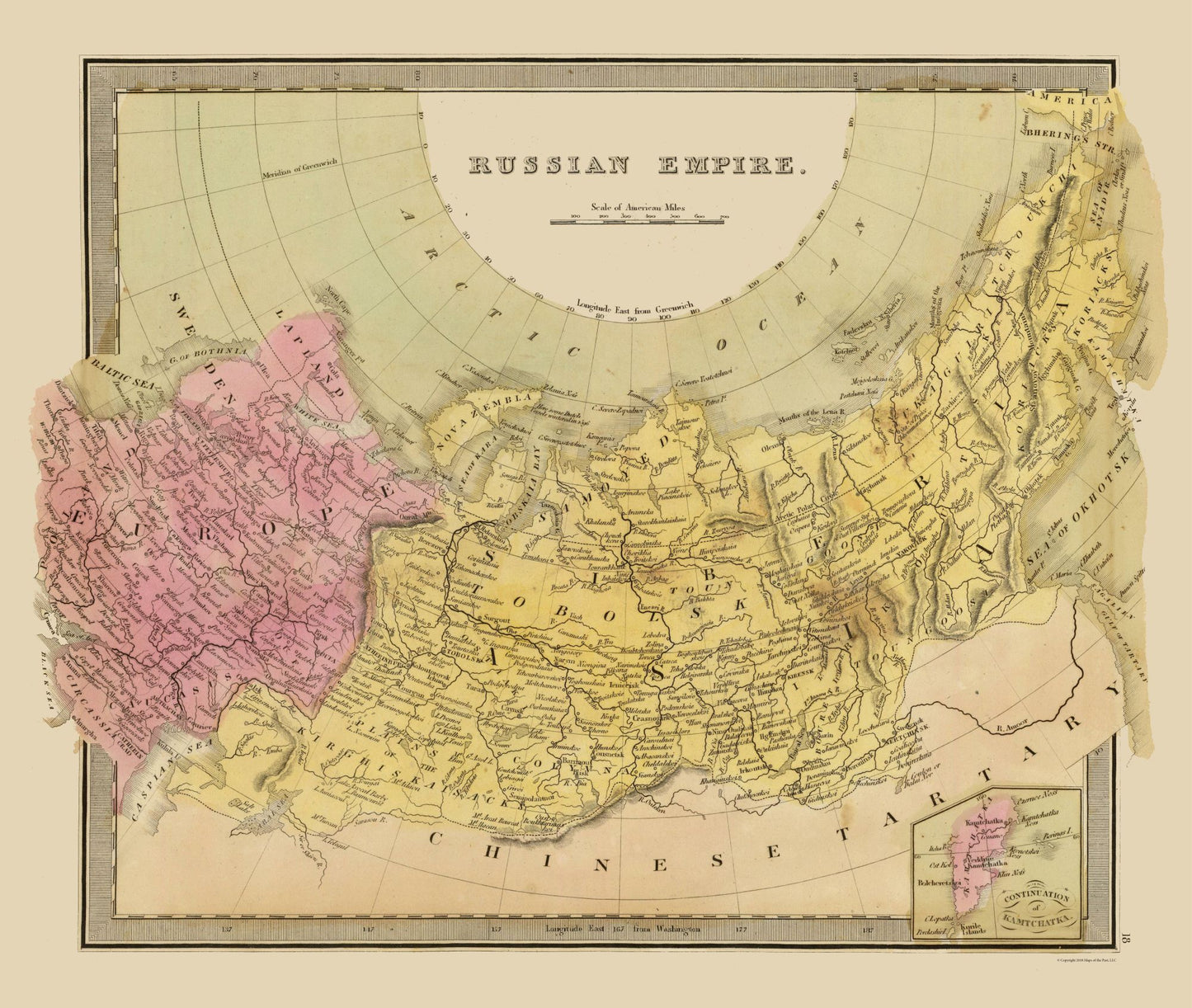 Historic Map - Russian Empire - Greenleaf 1848 - 27.19 x 23 - Vintage Wall Art