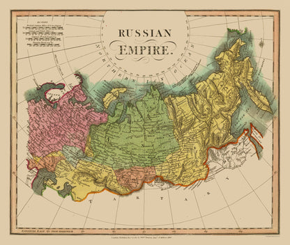 Historic Map - Russian Empire - Darton 1811- 27.19 x 23 - Vintage Wall Art