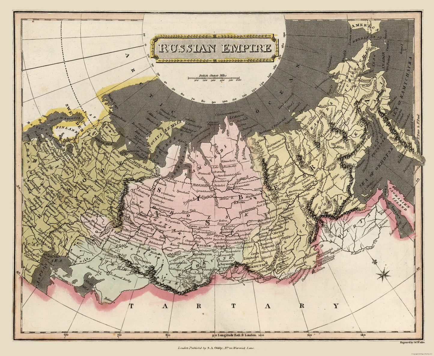 Historic Map - Russian Empire - Oddy 1811 - 28.05 x 23 - Vintage Wall Art