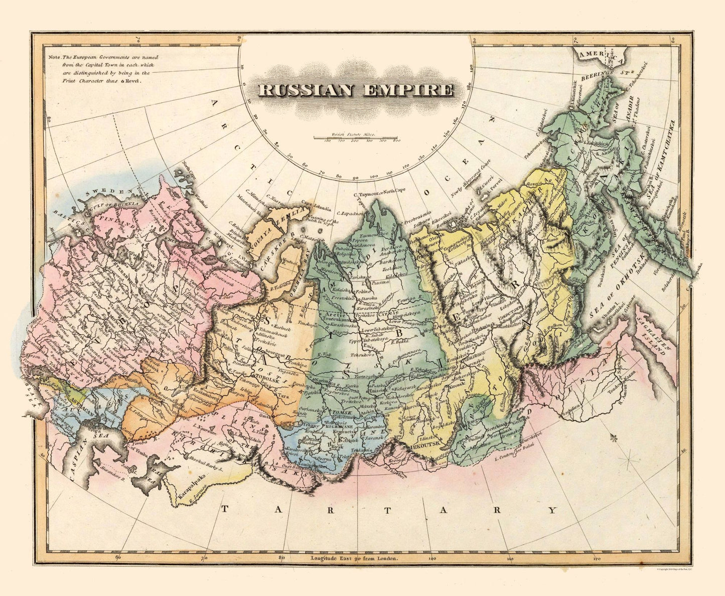 Historic Map - Russian Empire - Lucas 1823 - 27.98 x 23 - Vintage Wall Art