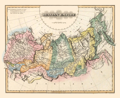 Historic Map - Russian Empire - Lucas 1823 - 27.98 x 23 - Vintage Wall Art