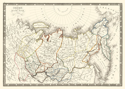 Historic Map - Siberia Russia - Monin - 32.05 x 23 - Vintage Wall Art