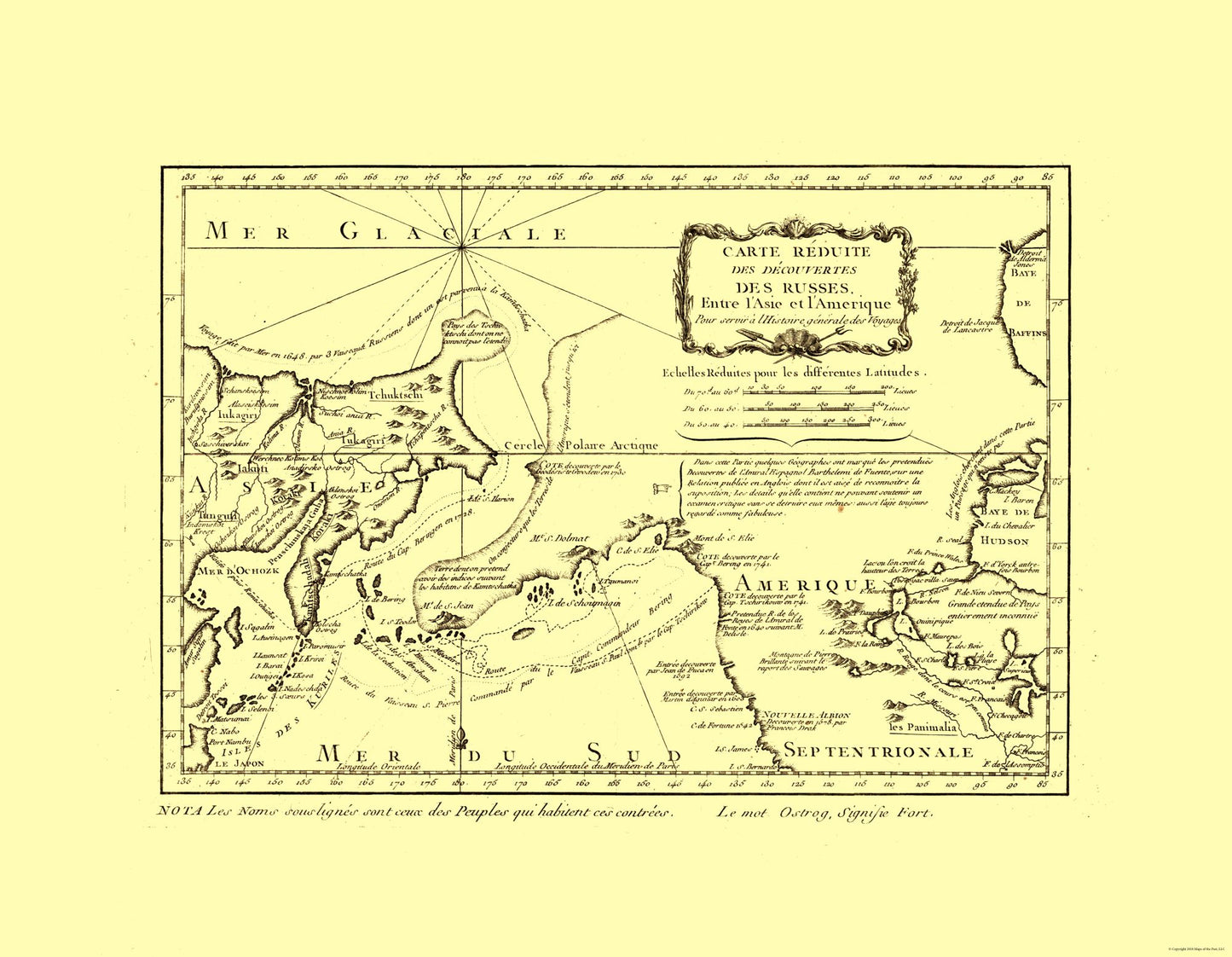 Historic Map - Russian Discoveries - 29.62 x 23 - Vintage Wall Art