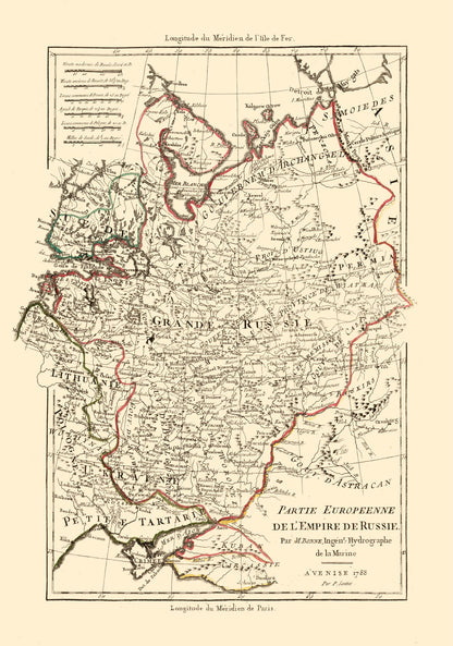 Historic Map - Russia - Empire - Santini 1794 - 23 x 32.81 - Vintage Wall Art