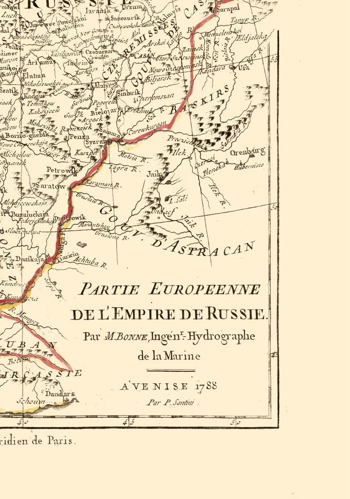 Historic Map - Russia - Empire - Santini 1794 - 23 x 32.81 - Vintage Wall Art