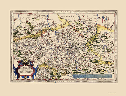 Historic Map - Saxony Germany - Ortelius 1598 - 23 x 30.23 - Vintage Wall Art