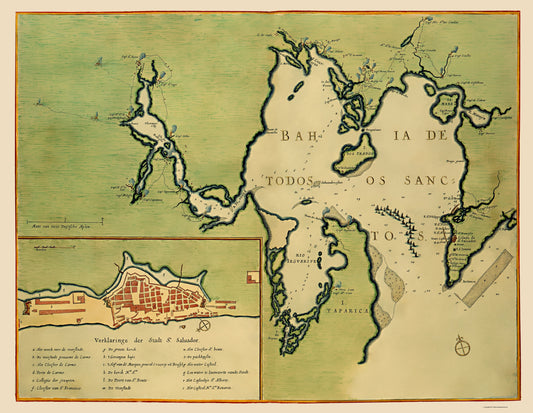 Historic Map - San Salvador El Salvador - 1670 - 23 x 29.68 - Vintage Wall Art