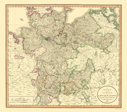 Historic Map - Saxony Germany Lower - Cary 1835 - 23 x 26.05 - Vintage Wall Art